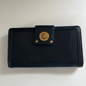 Marc Jacobs Black Wallet with Gold Accents